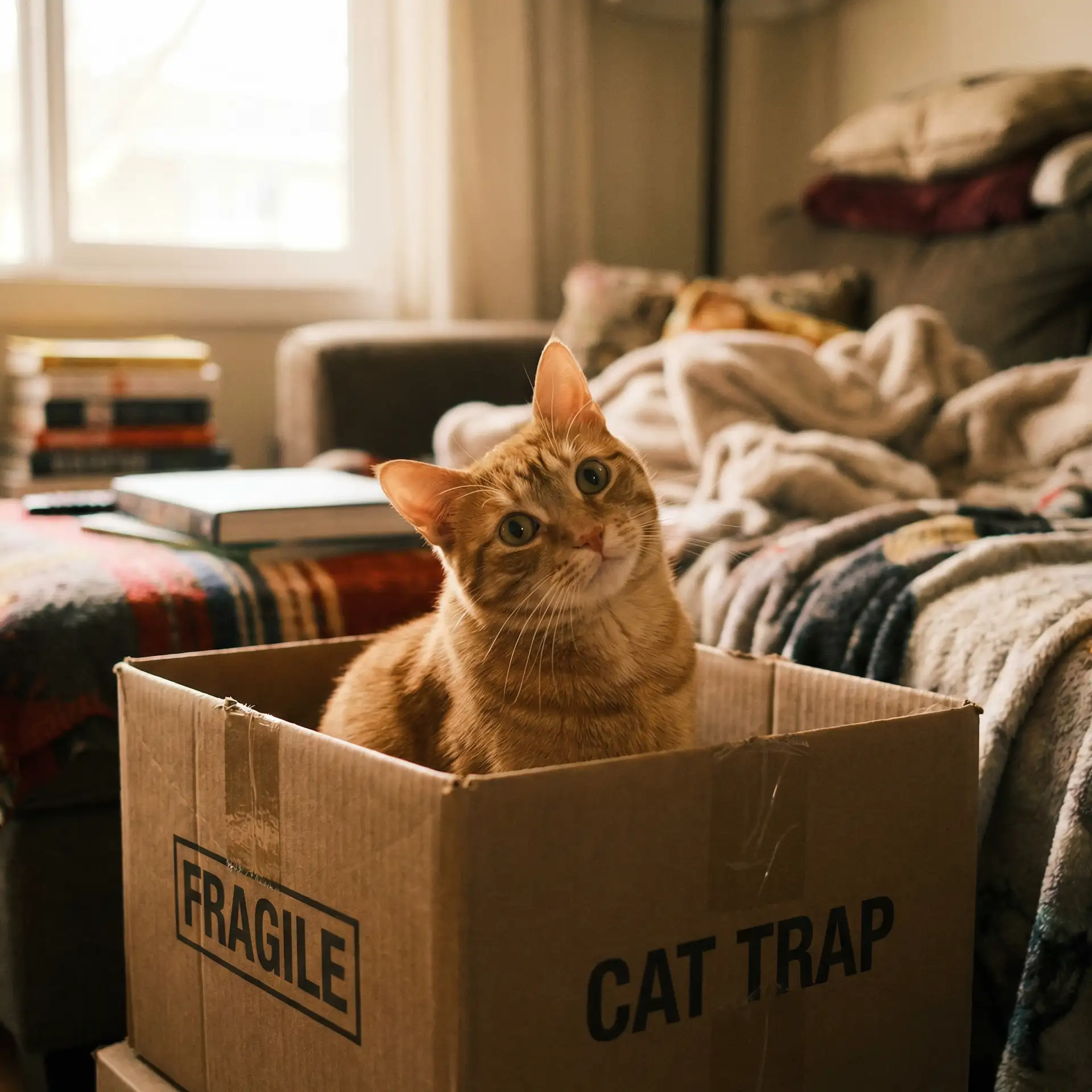 橘猫躲在纸箱里 - 快乐到死在线播放